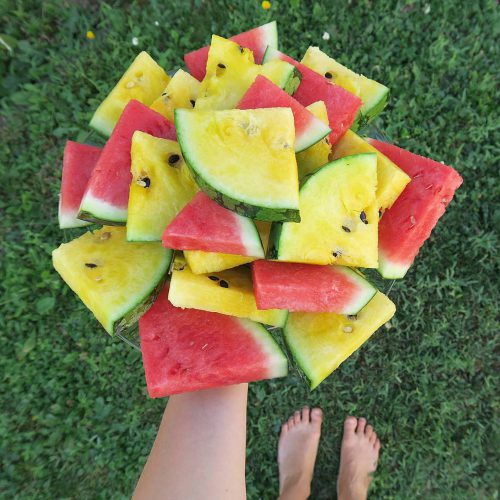 love, health & Spirit - Rote und gelbe Wassermelone